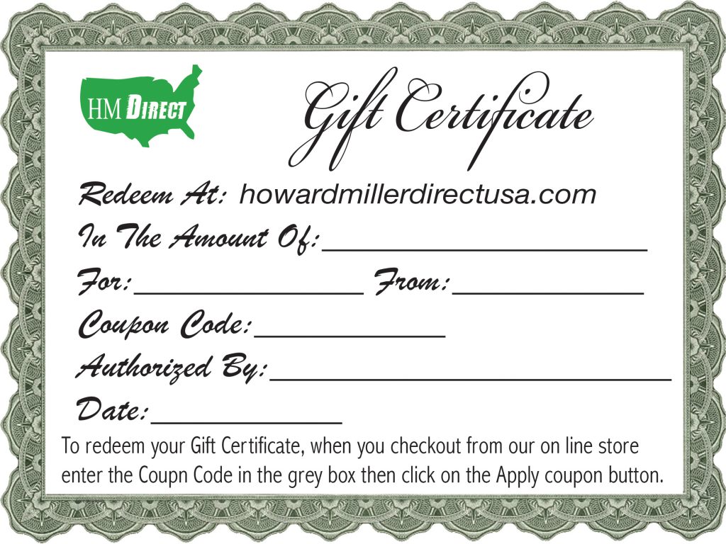 Gift Certificates Hicks Clocks